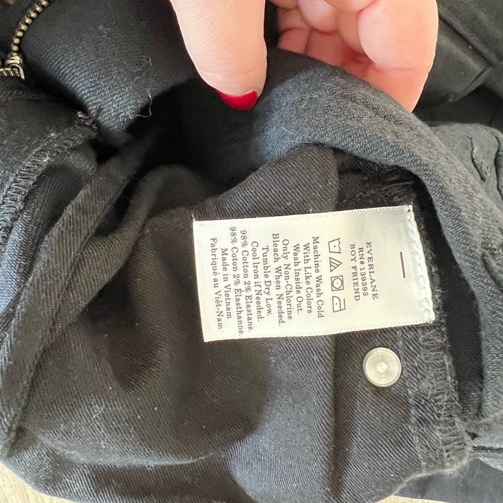 Everlane Boyfriend Black Jean Size 24R - Picture 7 of 7